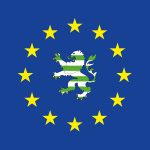 Europafahne mit grünem Hessenlöwe